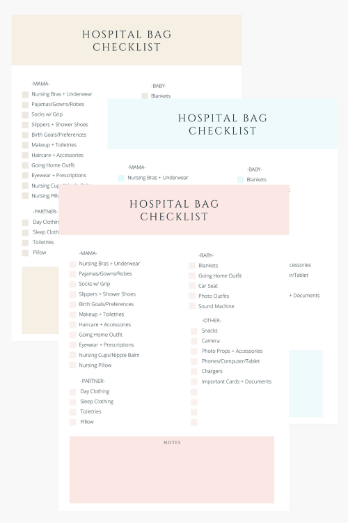 FREE PRINTABLE Hosp Bag Checklist